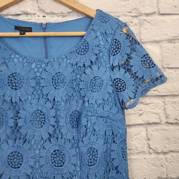 Talbots Floral Crochet Lace Dress - Picture 5 of 8